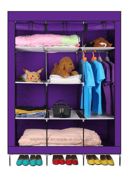 Modern Simple Wardrobe Household Fabric Folding Cloth Ward Storage Assembly King Size Reinforcement Combination Simple Wardrobe (FW-46C)