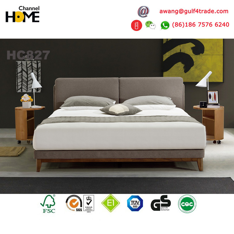 Hot Sale Modern Fabric Double King Bed for Bedroom Furniture (HC827)