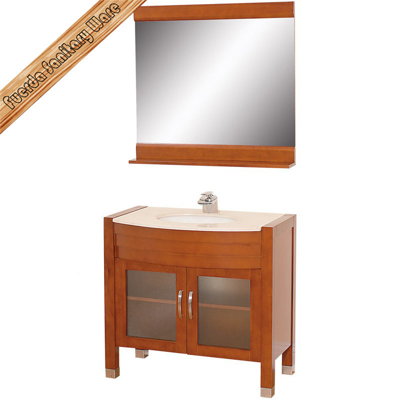 Fed-1076 30 Inch Light Cherry Bathroom Vanity Solid Wood Bath Cabinet