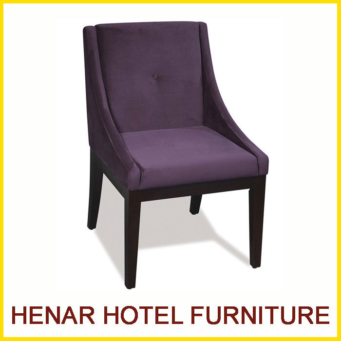 Purple Fabric Modern Lounge Dining Chair for Restaurantrs