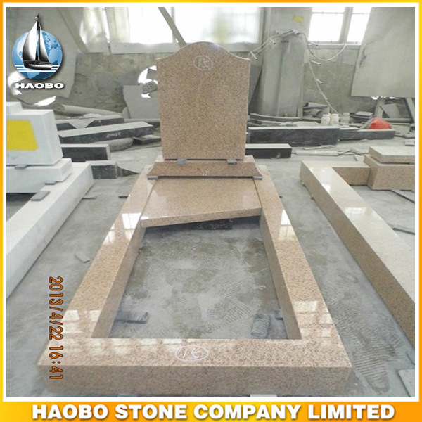 Traditional Tombstone Made of Yellow Color Granite for Sale