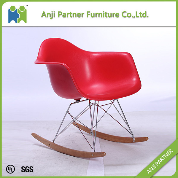 Nice Look Red Good Quality PP Plastic Dining chair with Rocking Feet (John)