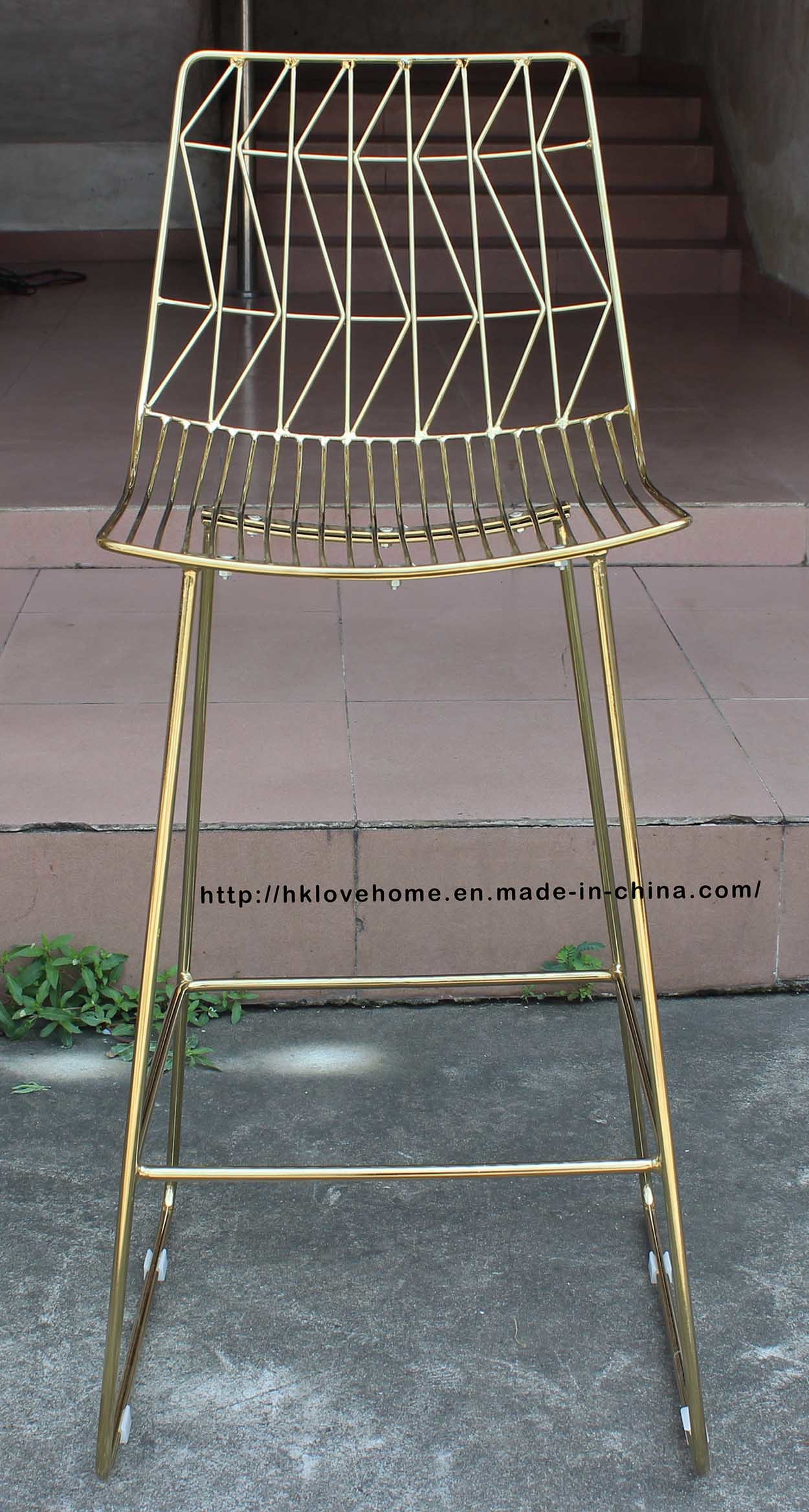 Replica Metal Dining Restaurant Leisure Garden Side Wire Bar Chairs