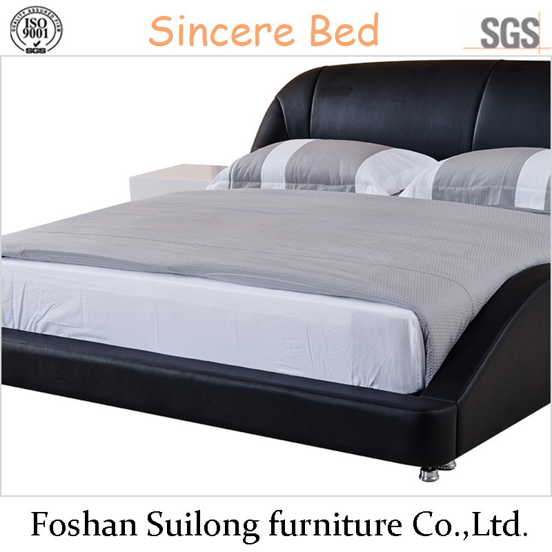 Bedroom Furniturereal Leather Modern Bed 2212