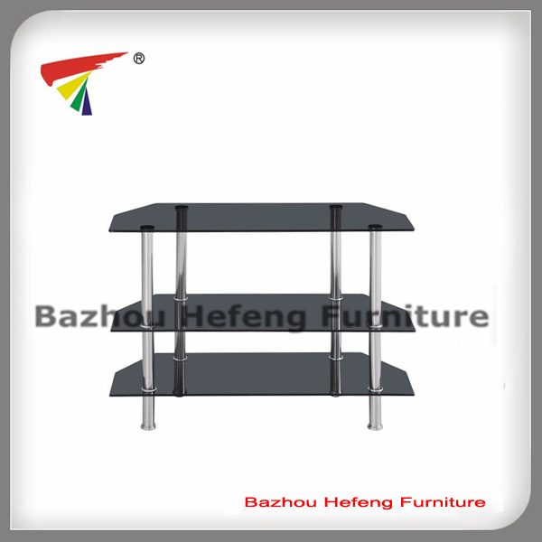 Glass TV Stand with Stainless Steel (TV098)