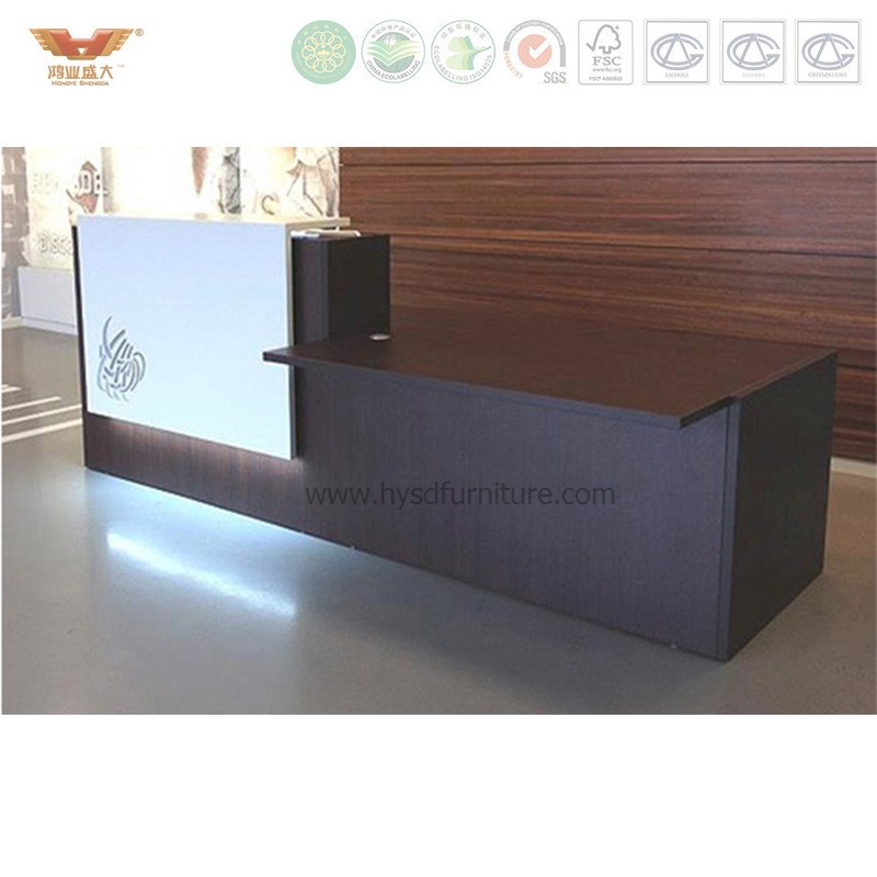 High End Frosted Glass High Gloss White Modern Office Reception Desk