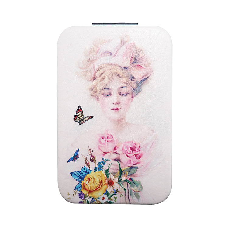 Wholesale Cheap Metal PU Pocket Mirror Cm-1004f