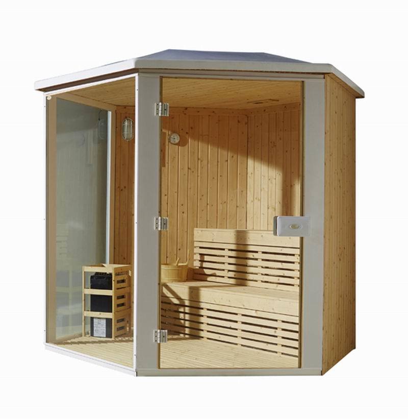 5-8 People Dry Steam Computer Controlled Solid Hemlock Wood Sauna (M-6012)