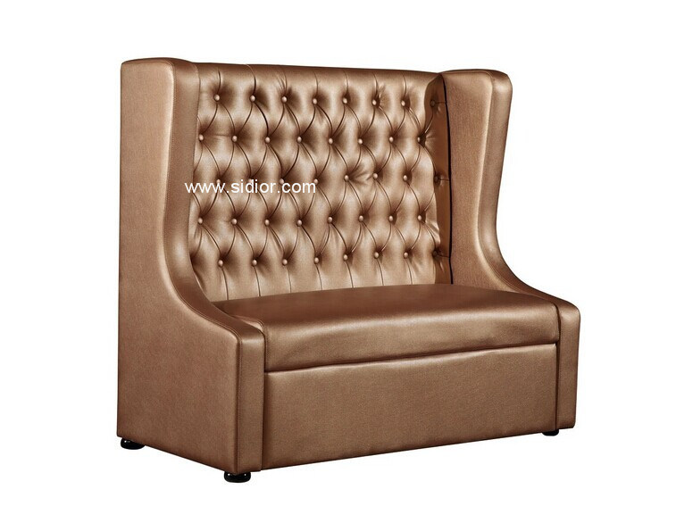 (SD-4009) Modern Chesterfield Wooden Leather Sofa Furniture for Restaurant Cafe