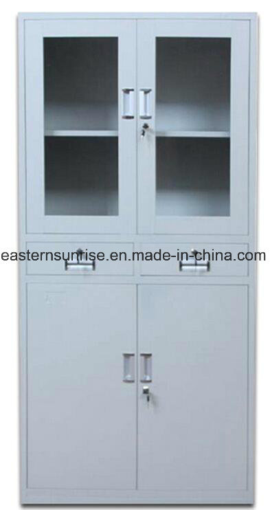 Office Use 2 Drawer Half Glass Metal Steel Iron Filing Cupboard/Cabinet