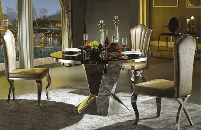 Dining Table Set Glass Marble Top Good Sale