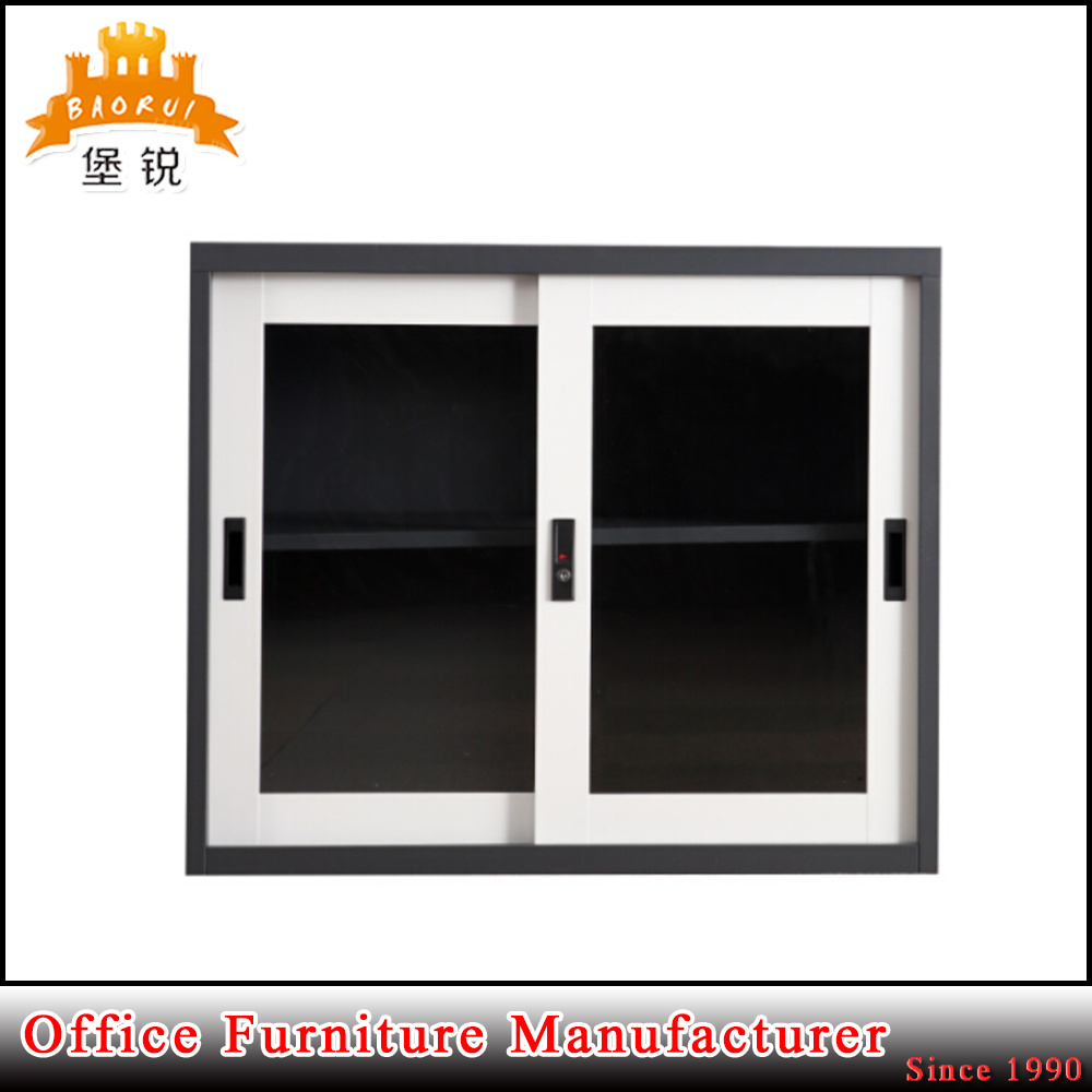 Half Height Glass Steel Sliding Cabinet