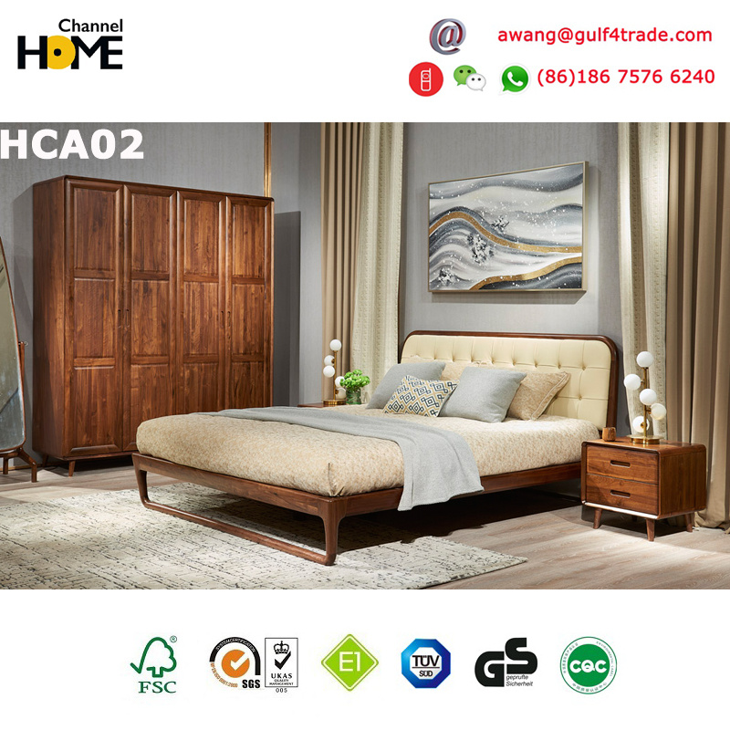 Modern Walnut Bedroom Bed (HCA02)