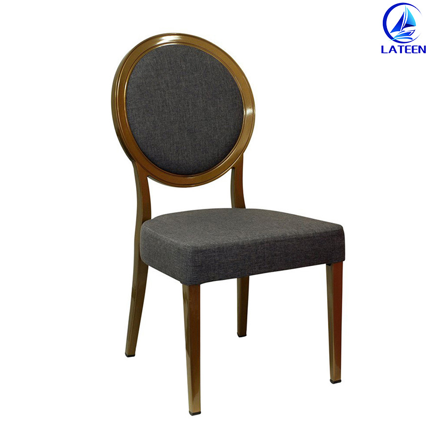 Sale Round Backrest Fabric Cushion Dining Chair Imitated Wooden