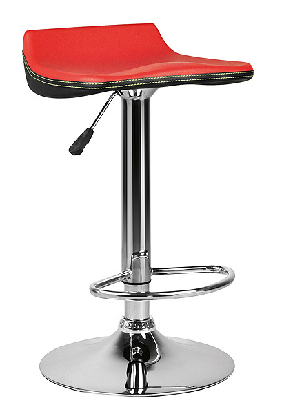 PU/PVC Material Height Adjustable Swivel Chromed Bar Stool (FS-B8003-1)