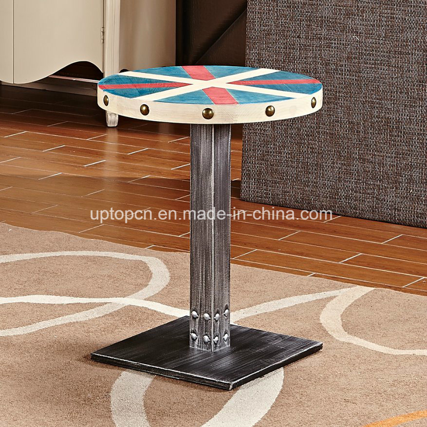 Colourful Round Cafe Restaurant Table with Cast Iron Leg (SP-RT551)
