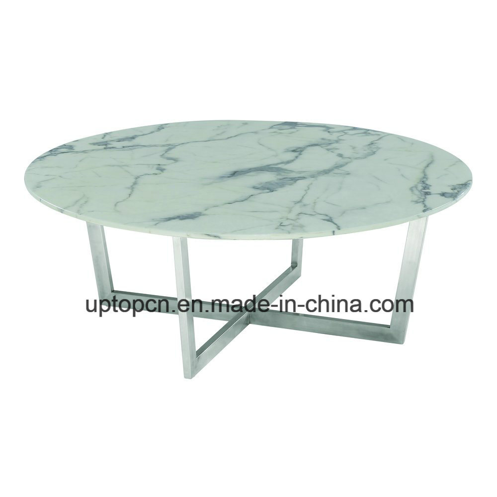 Modern Cafe Marble Table with Metal Leg for Sale China (SP-GT443)