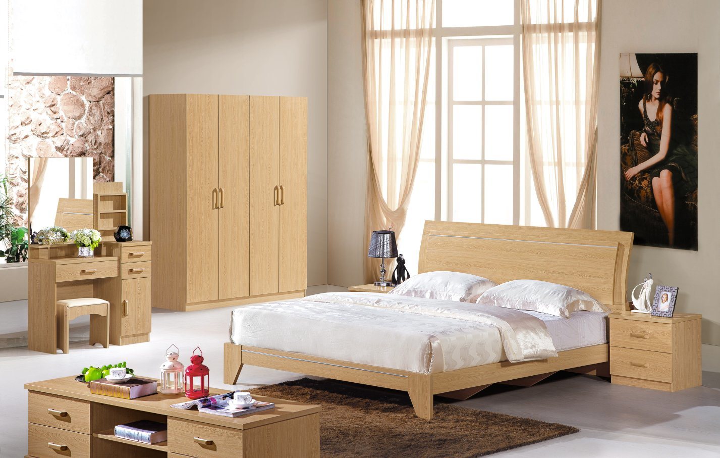 1.8m Comfortable Bedroom Bed for Furniture Suite