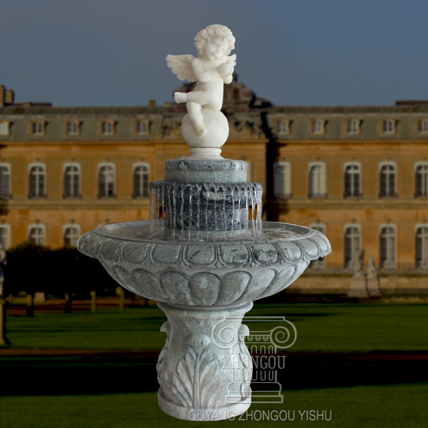 Garden Decoration Marble Sculpture Water Feature Stone Fountain