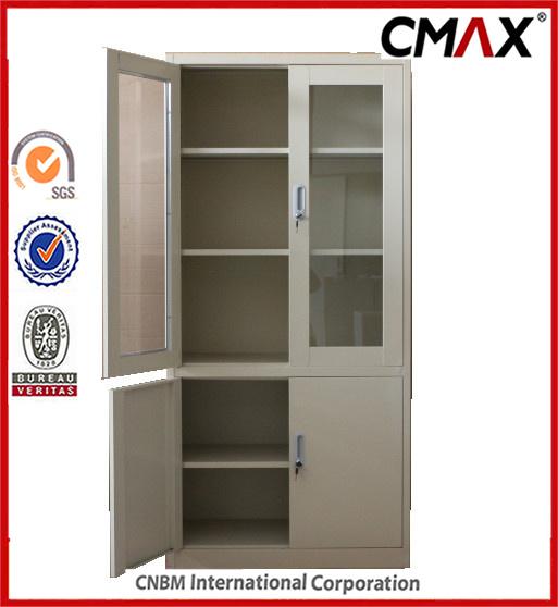 Steel Filing Cabinets Metal Storage Containers with Glass Door Cupboard Cmax-FC04-001