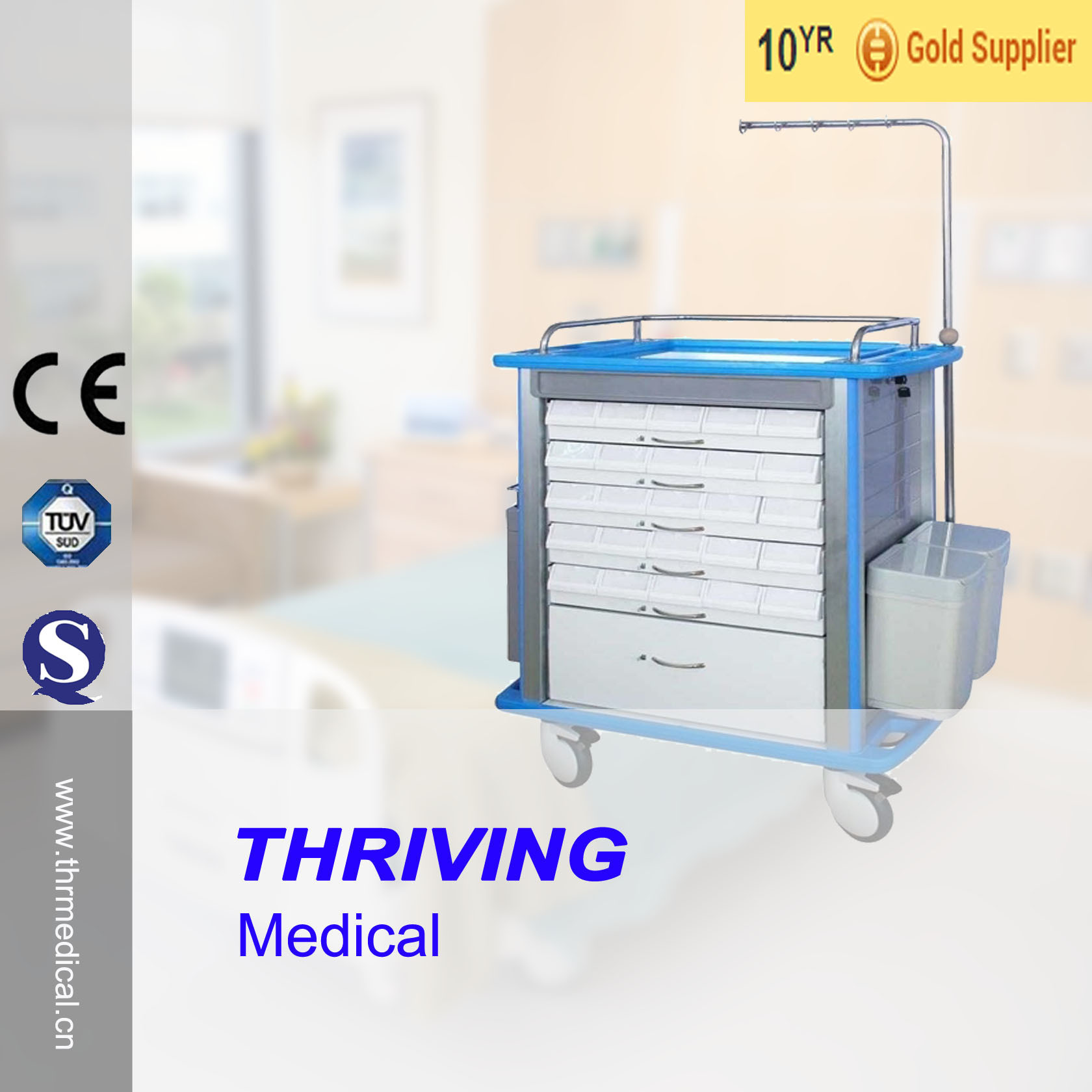 Hospital Medical Medicine Trolley (THR-8850M)