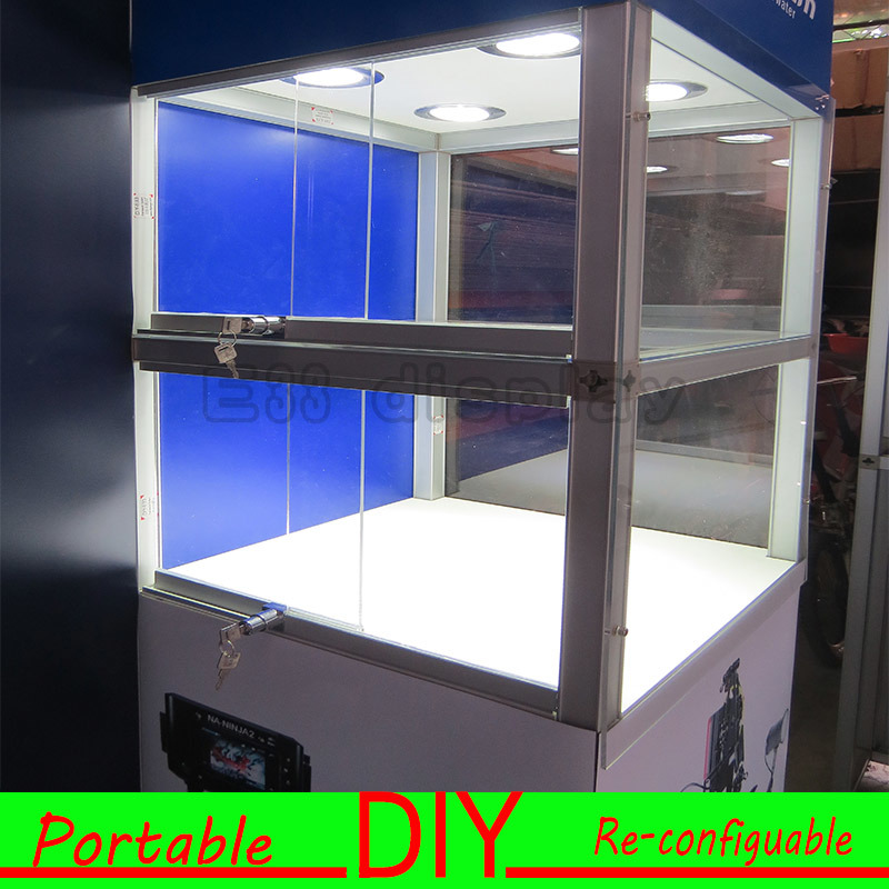 Design Custom Portable Modular DIY Trade Show Exhibition Display Cabinet