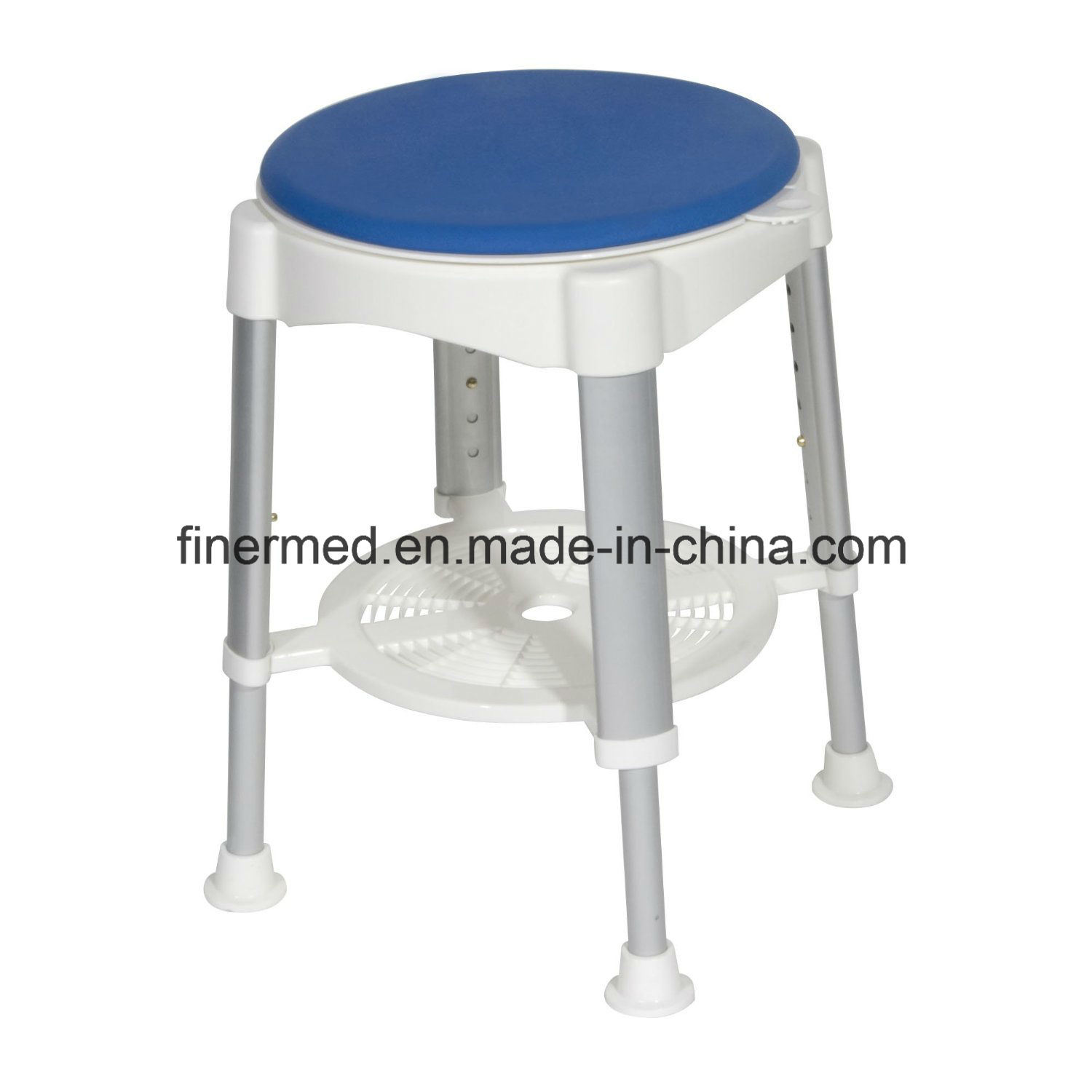 Swivel Adjustable Bathroom Stool with Removable Tray