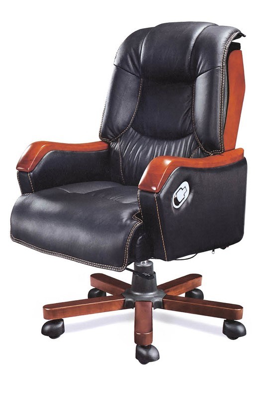 Modern PU Leather Wood Frame Swivel Manager Chair for Office