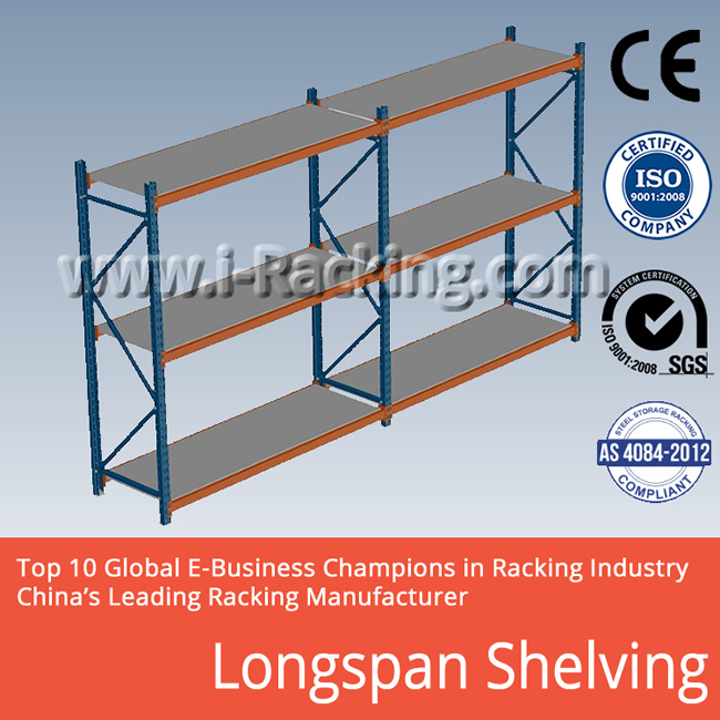 Long Span Metal Shelving for Industrial Warehouse Storage Solutions (IRB)