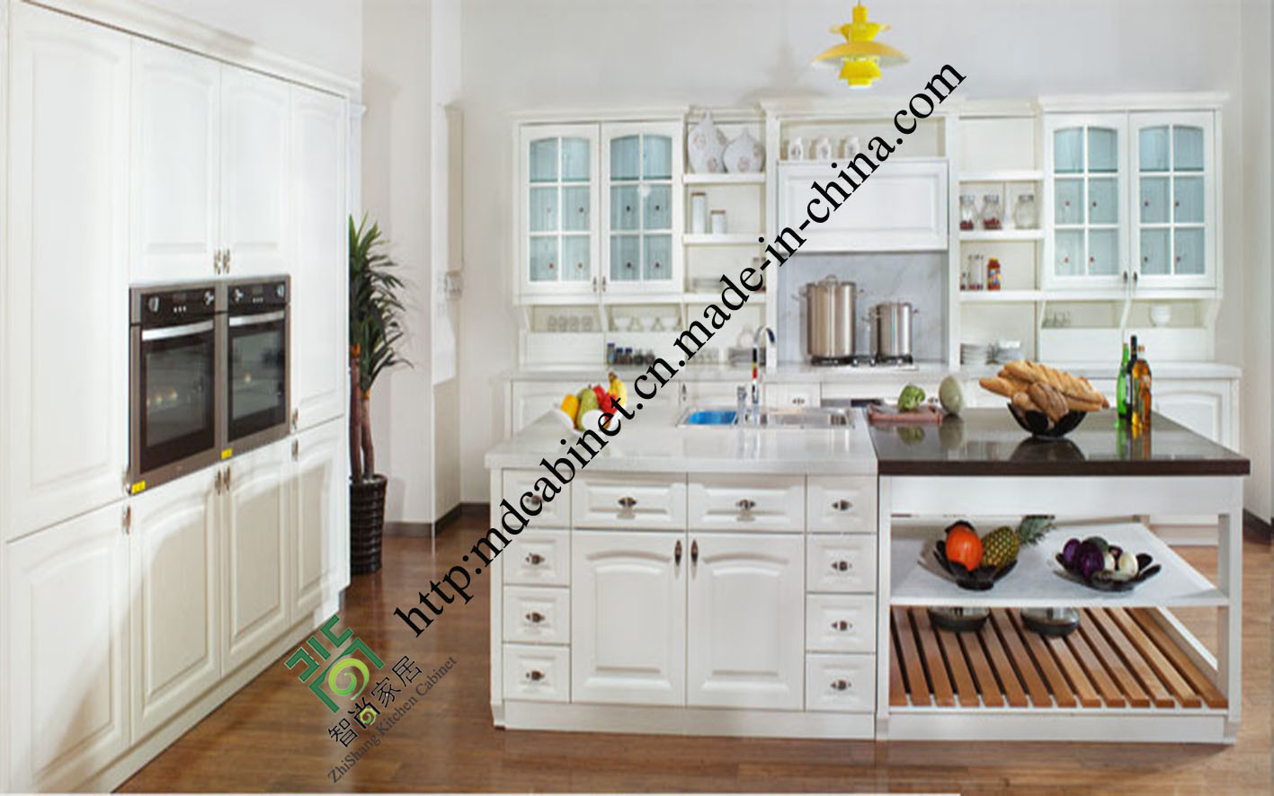 High Gloss White PVC Kitchen Cabinet (zs-471)