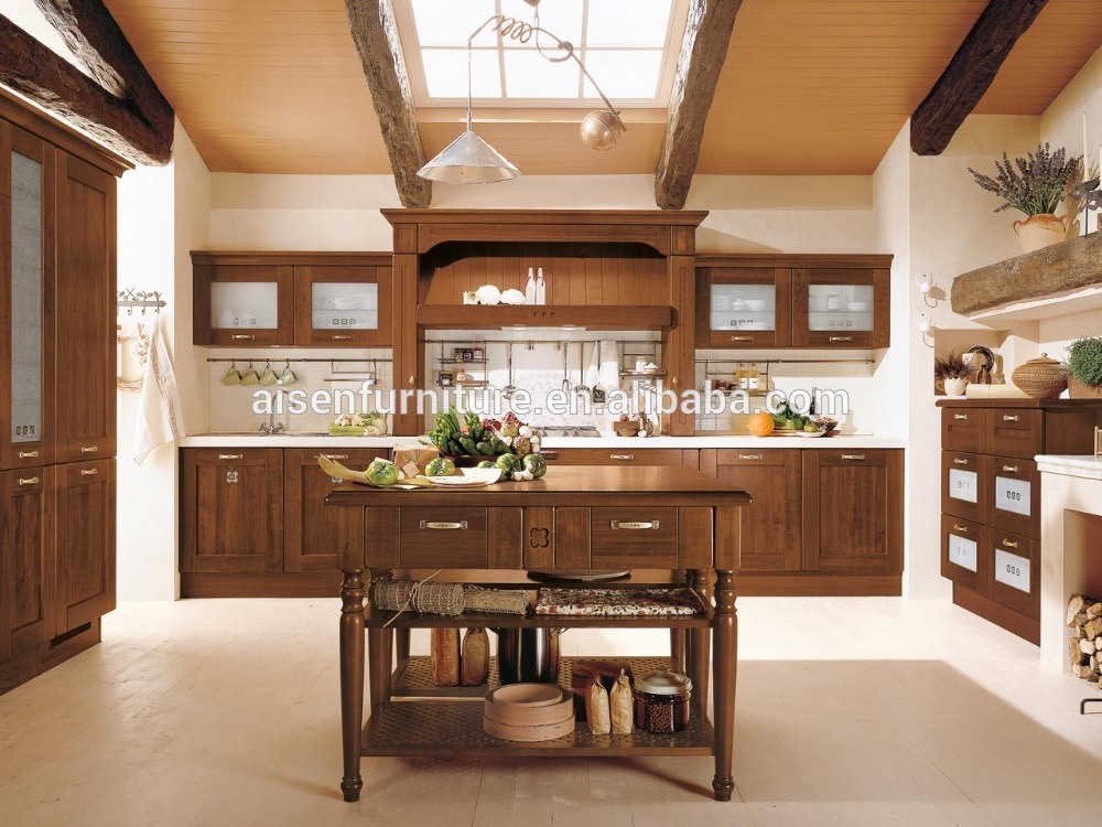 2018 Solid Wood Furniture Modern Prefab Kitchen Cabinets Made in China