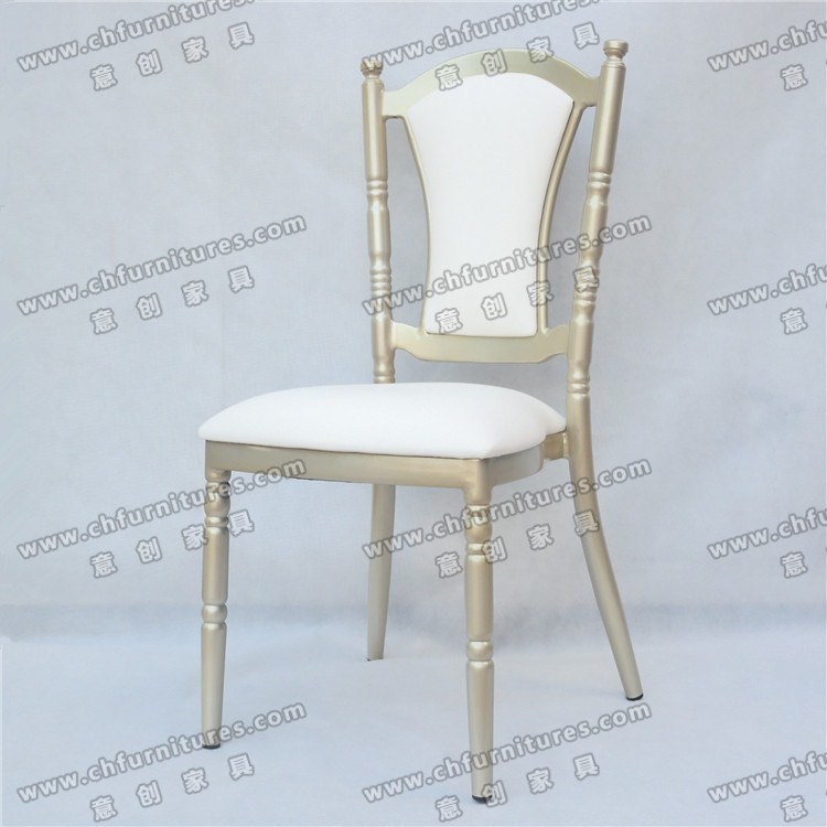 Elegant White Leather Champagne Chiavari Frame Event Furniture Wedding Chair Yc-A131