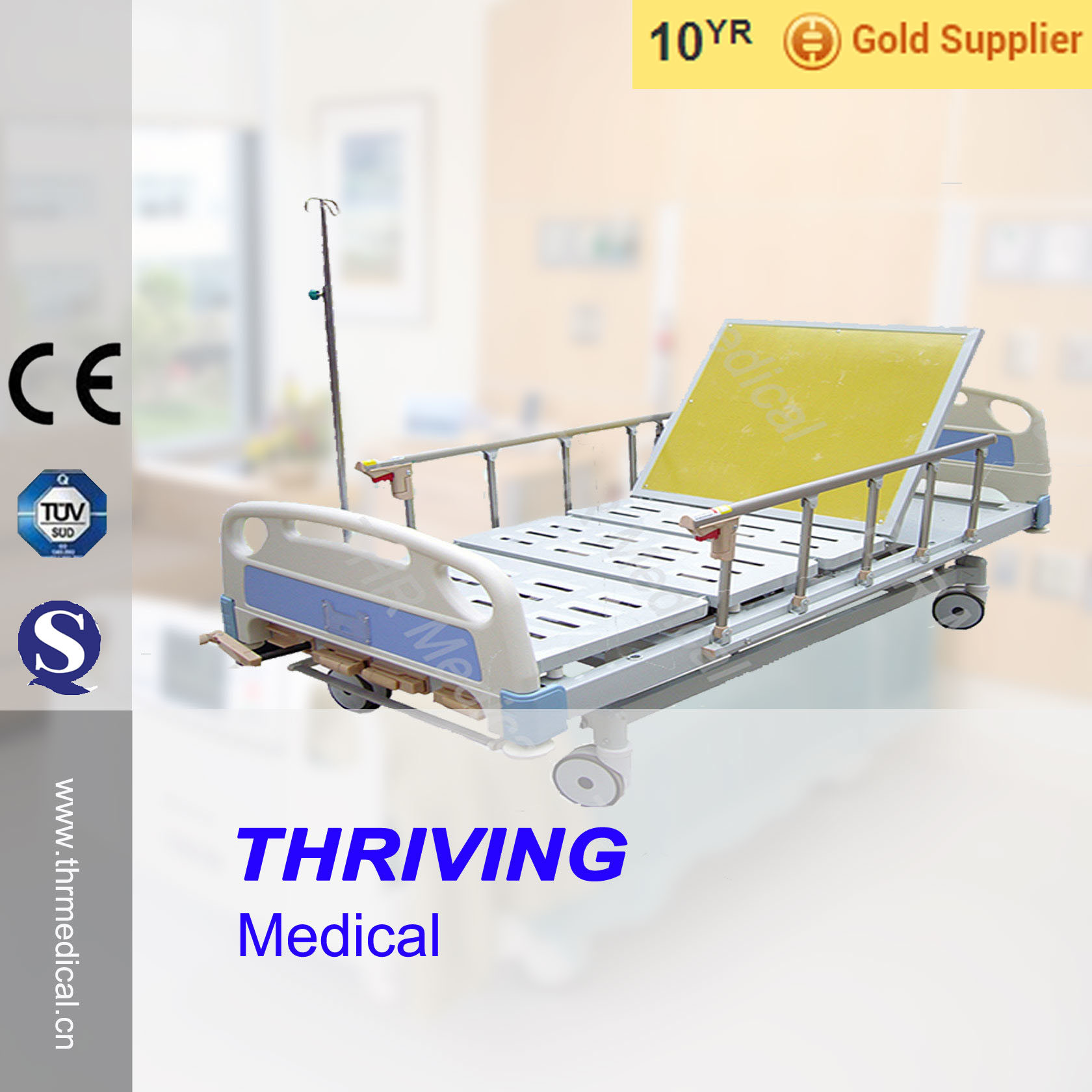 Medical Manual 5-Function ICU Bed (THR-MB558)