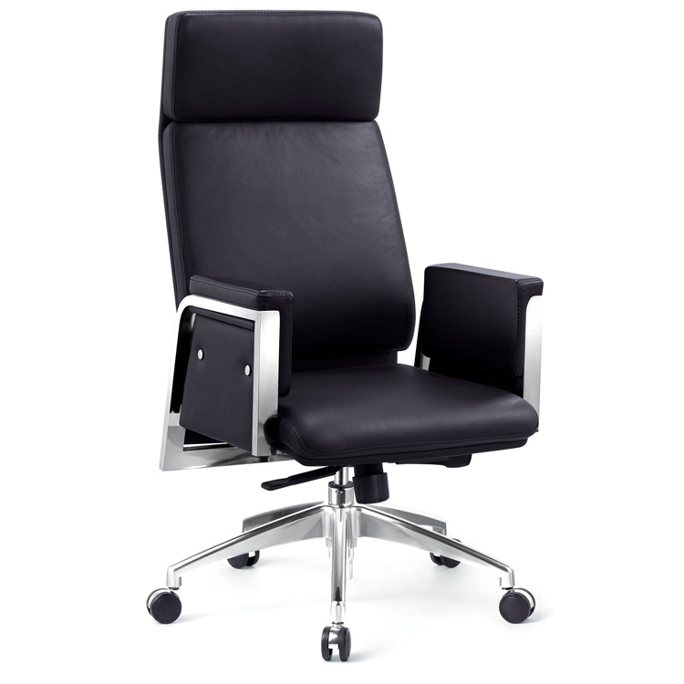 High Back Boss Chair with Top Grade Cow Leather Seating