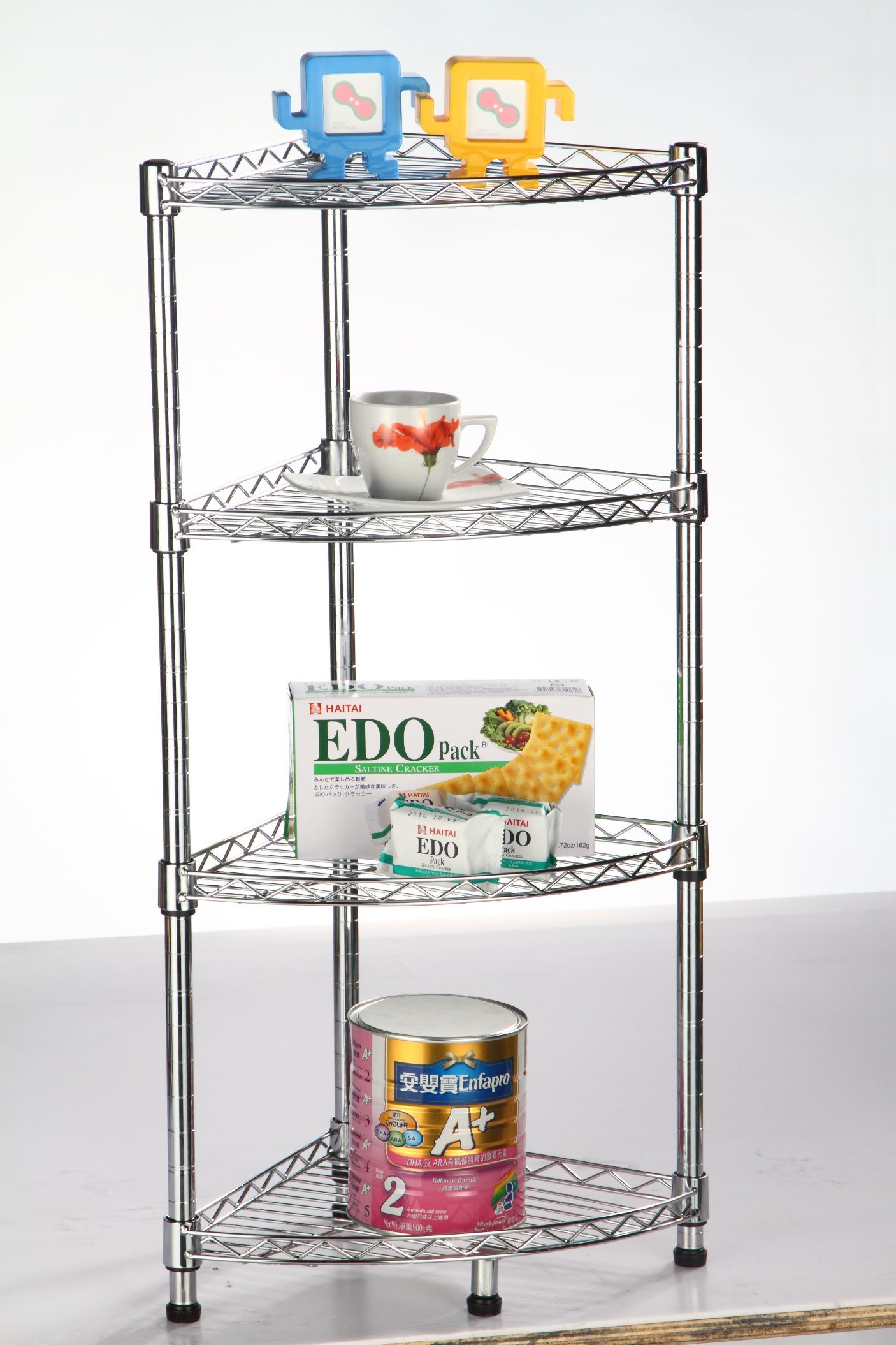 Triangle Powder Coated Wire Rack Storage Shelf