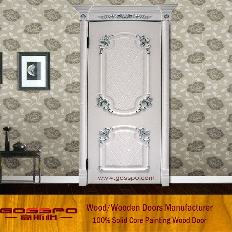 White Color MDF Security Interior Room Door (GSP8-042)