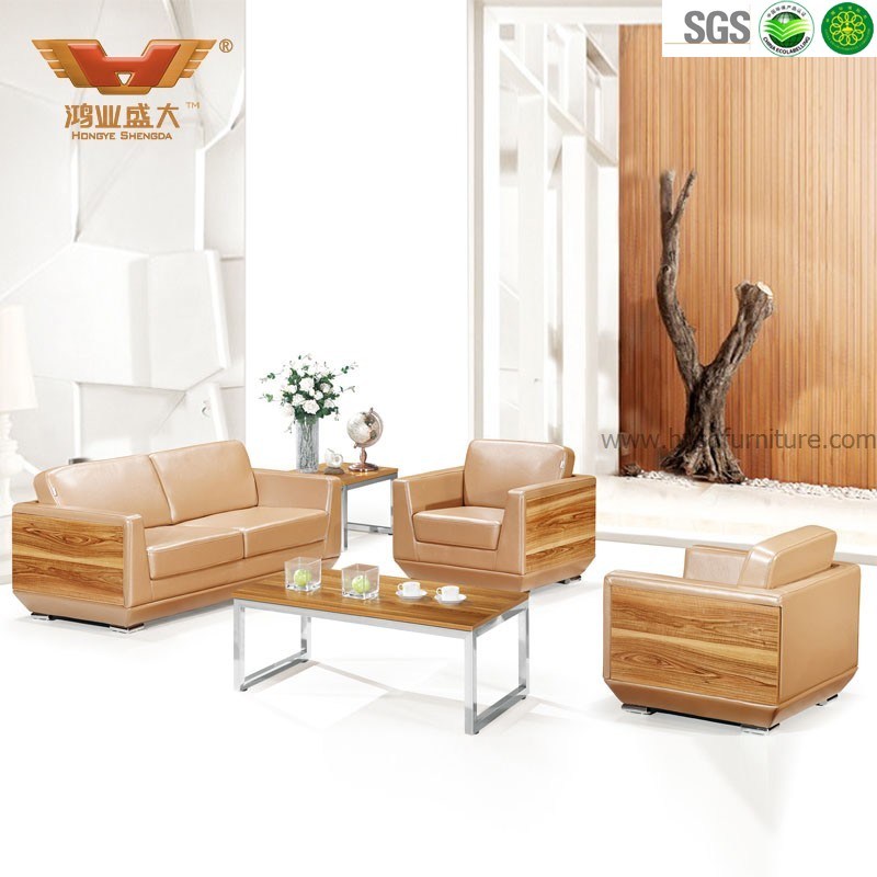 Modern Genuine Leather Office Sofa Set (1+1+3)