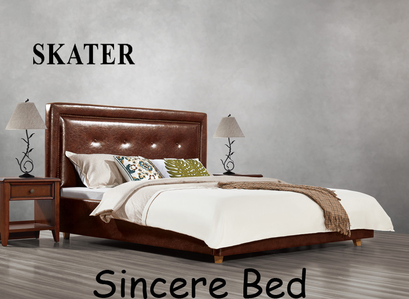 Top Design Modern American Style Fabric Bed Leather Bed