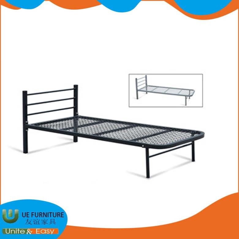 Black Metal Frame School Dormitory Single Bed