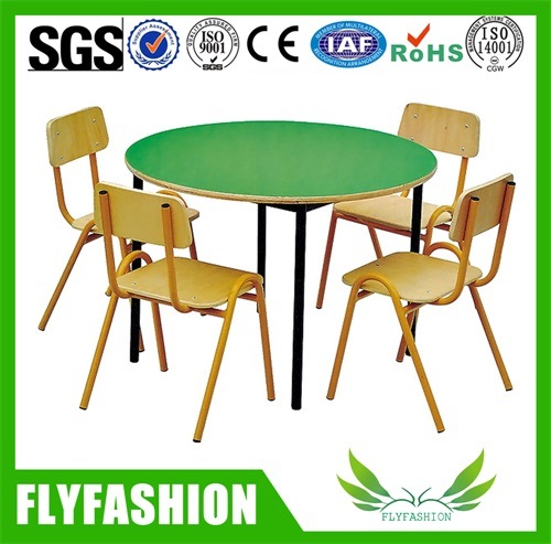 Kids Furniture Green Wood Children Round Table Children Furniture