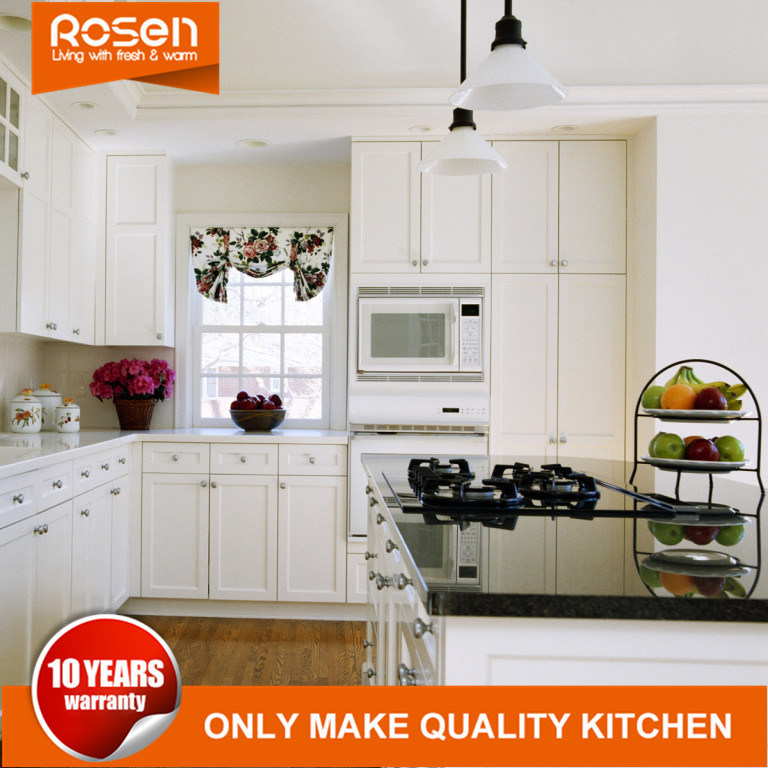 Affordable Solid Wood White Painting Kitchen Cupboards