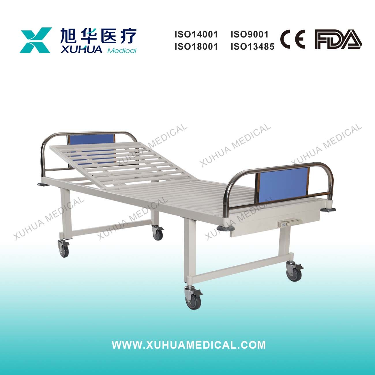 Hospital Manual Bed with Single Crank with Noiseless Casters