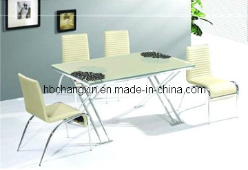 High Quality New Modern Design Metal Glassdining Table