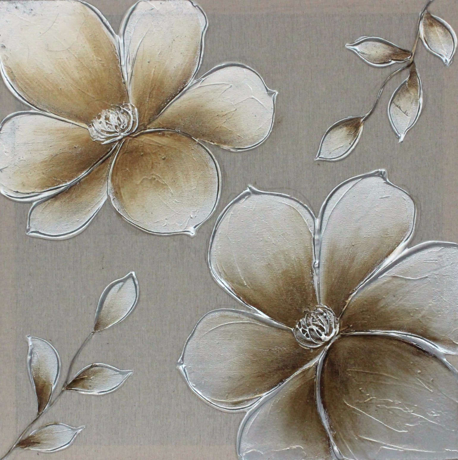 100% Handmade Big Beautiful Flower Oil Painting for Home Decoration