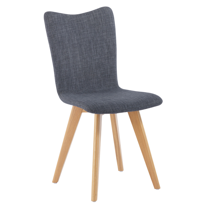 Fabric Upholstery Rubber Legs Dining Chair Wh6053