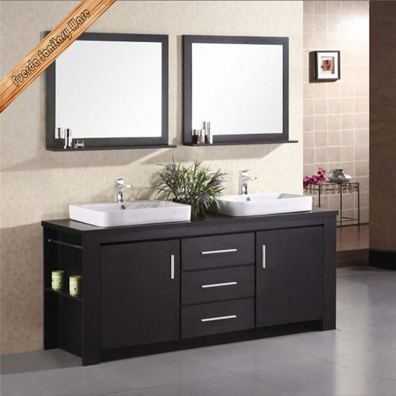 Fed-1108 72 Inch Soft Closing Espresso Double Sinks Bathroom Vanities