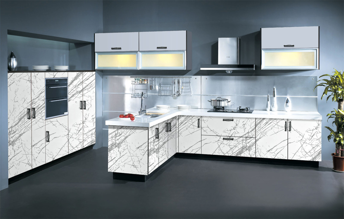 Wood Furniture Kitchen Cabinet Design (ZH-9609)