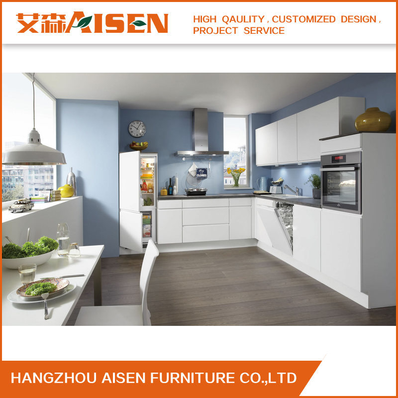 2018 Hangzhou Aisen Modern High Gloss Kitchen Furniture and Kitchen Cabinet