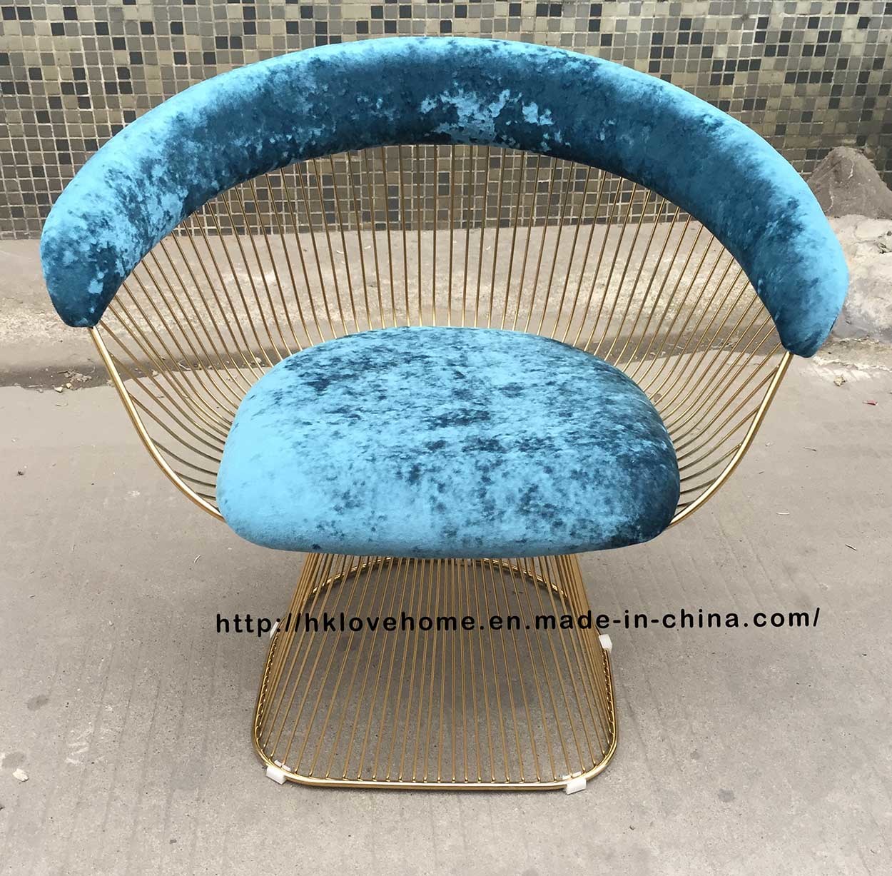 Metal Dining Restaurant Leisure Cushion Outdoor Steel Wire Chair