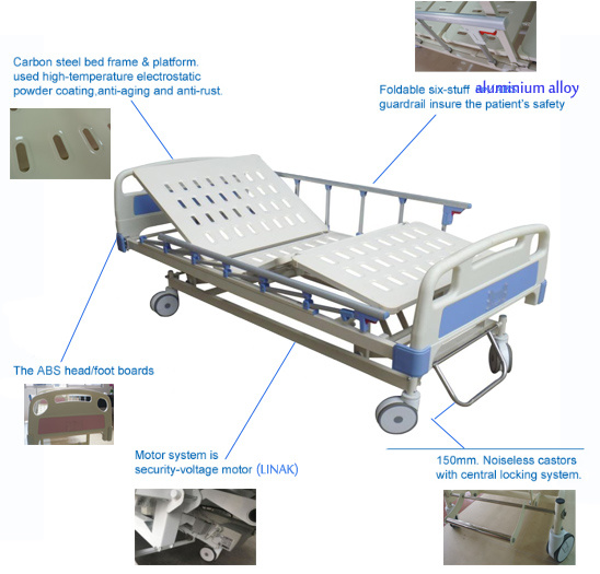 3 Function Medical Bed Hospital Electric Wood Bed Furniture